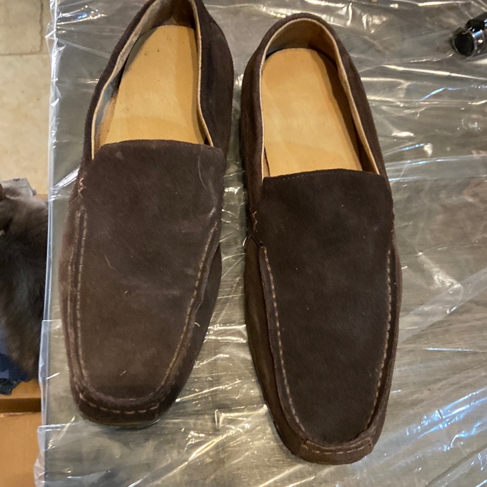 Mens suede slip ons